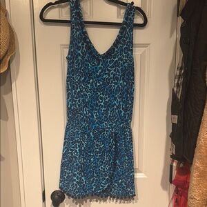 Blue Leopard Print Dress
